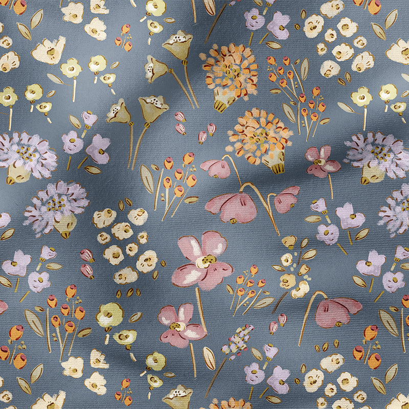 0.5m BIO French Terry Moonlight Florals