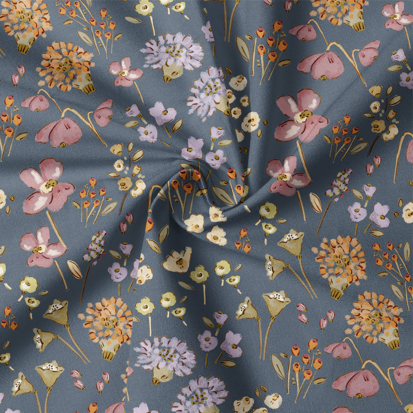 0.5m BIO French Terry Moonlight Florals