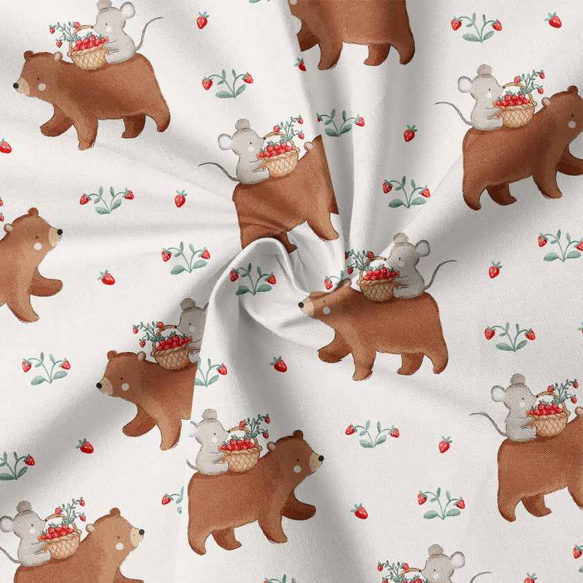 0.5m BIO French Terry My Beary Berry Friend