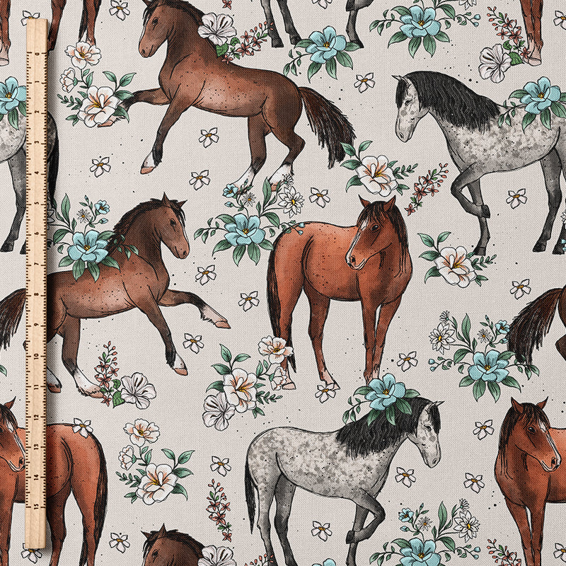 0.5m BIO French Terry Pferde beige *COMING SOON*