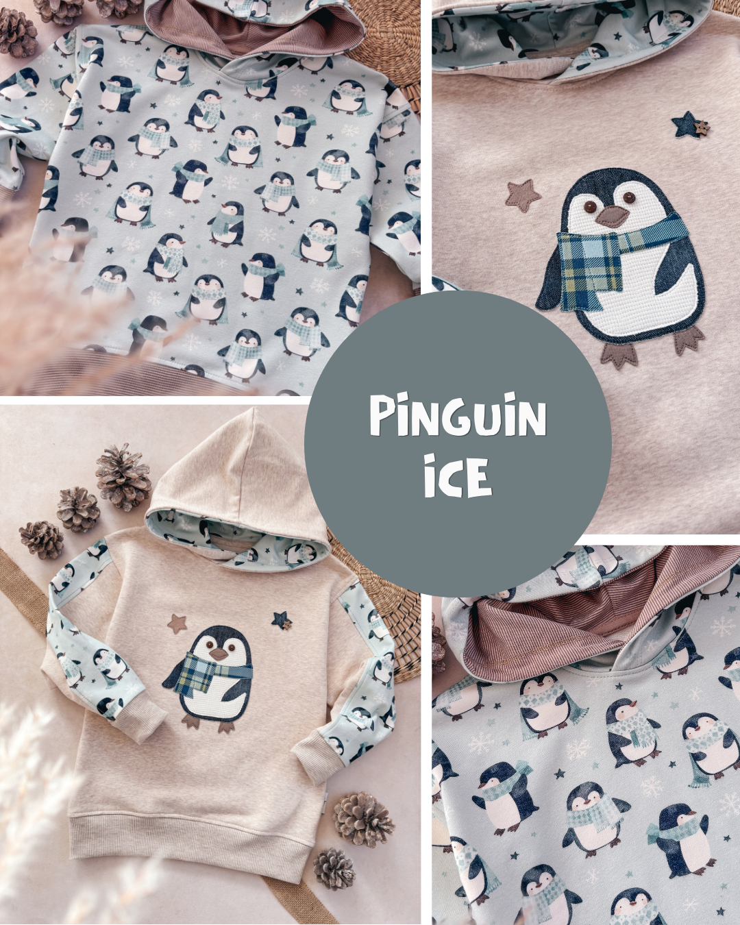 RESTSTÜCK 75cm BIO French Terry Pinguin ice