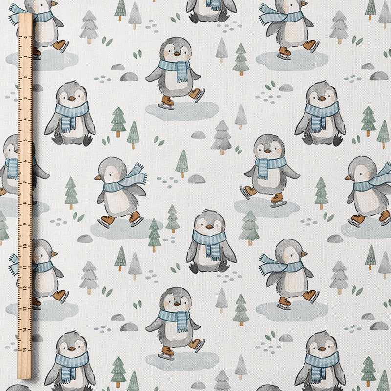 0.5m BIO French Terry Eis-Pinguine