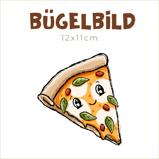 Bügelbild Pizza: Basilikum | 12x11cm