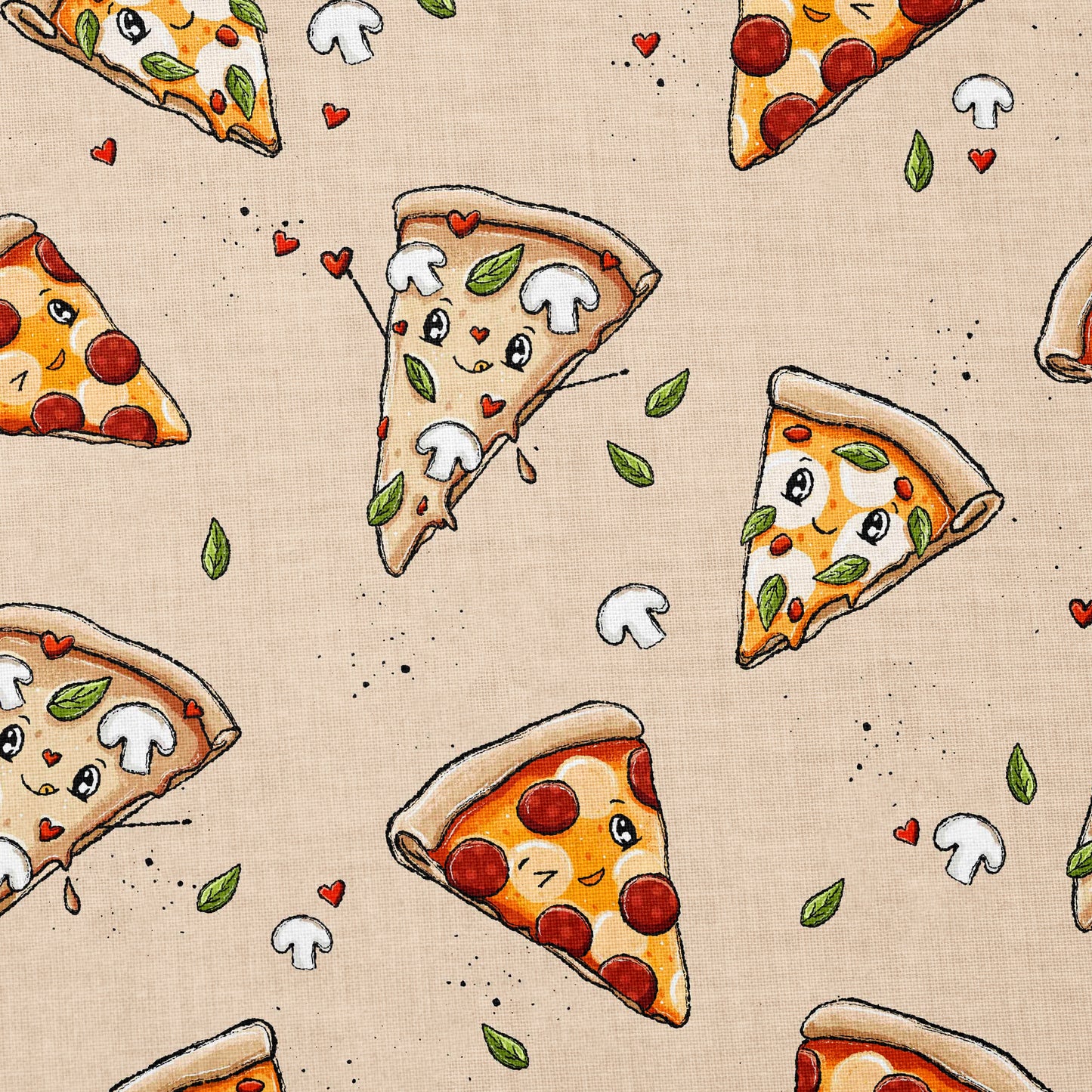 0.5m Baumwolle Pizza *VORBESTELLUNG: Lieferzeit 4-6 Wochen*