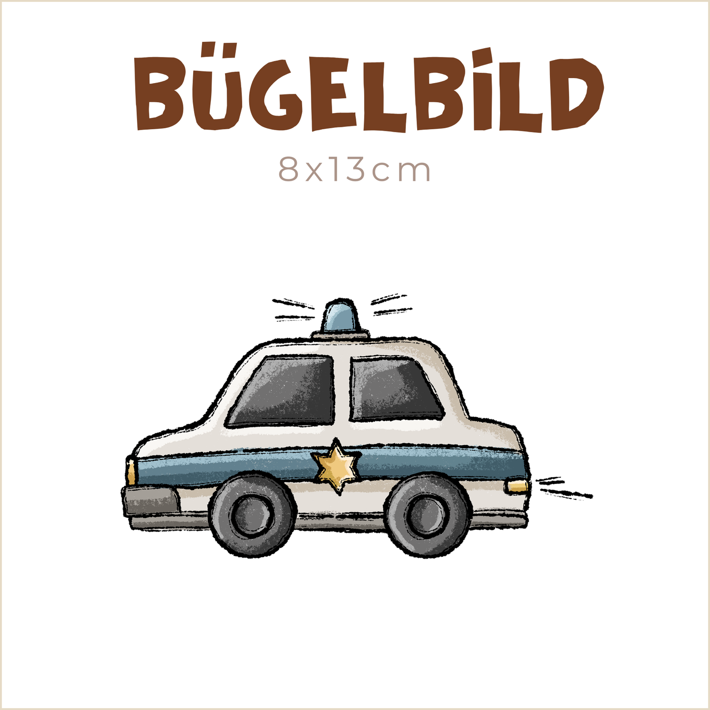 Bügelbild Police-Time: Auto | 8x13cm