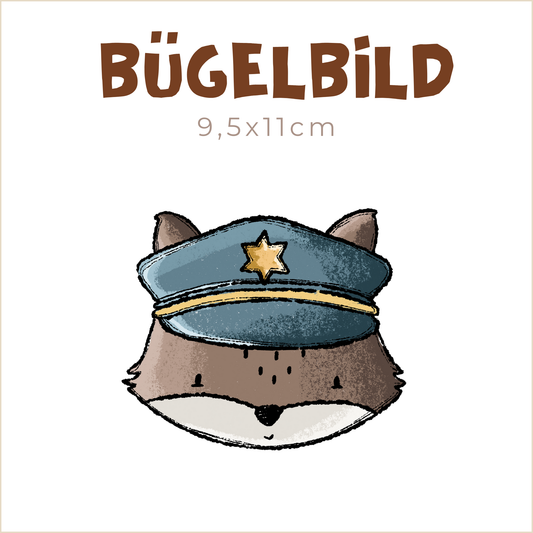 Bügelbild Police-Time: Fuchs | 9,5x11cm