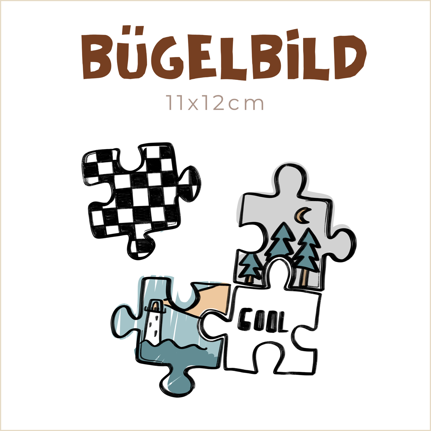 Bügelbild Puzzle | 11x12cm