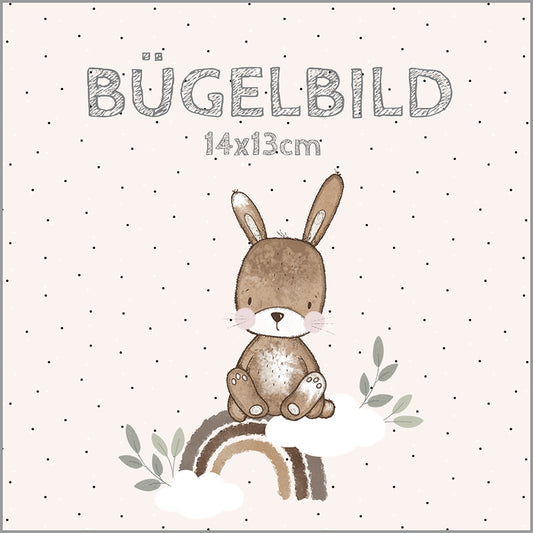 Bügelbild Rainbow Rabbit | 14x13cm