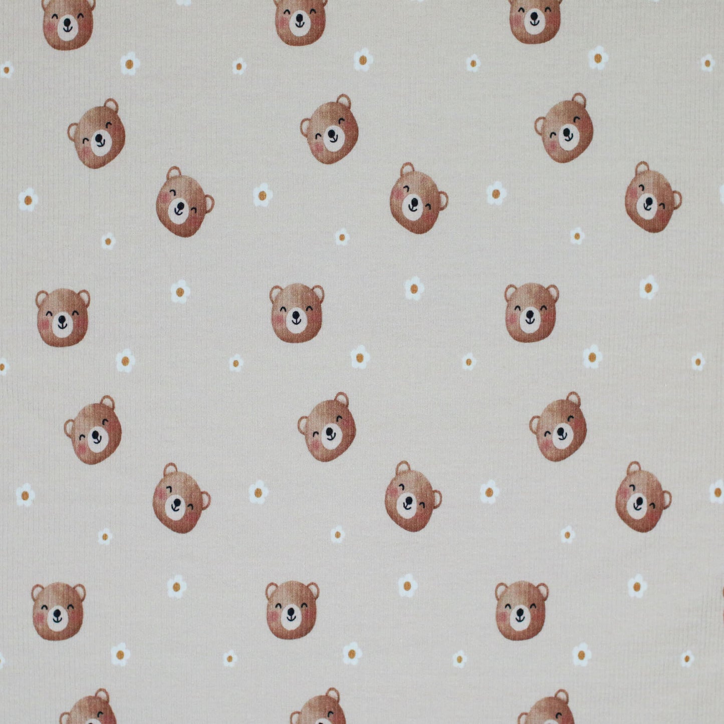 0.5m Ribjersey Blümchen-Bären beige