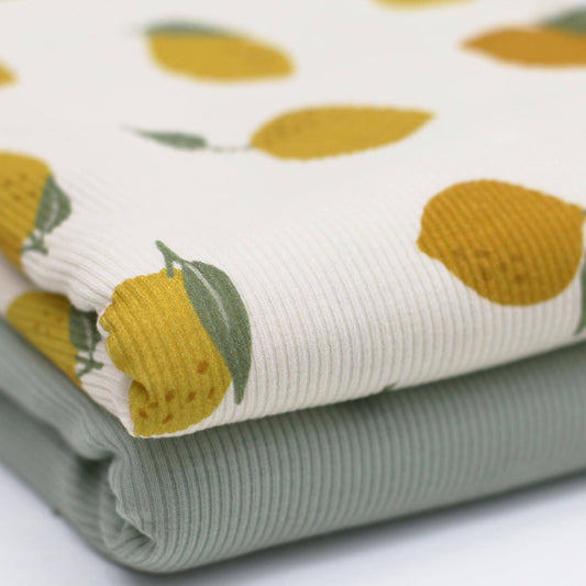 0.5m Ribjersey Zitronen