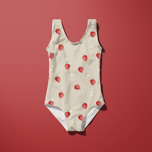 0.5m Bademodestoff Strawberry tofu