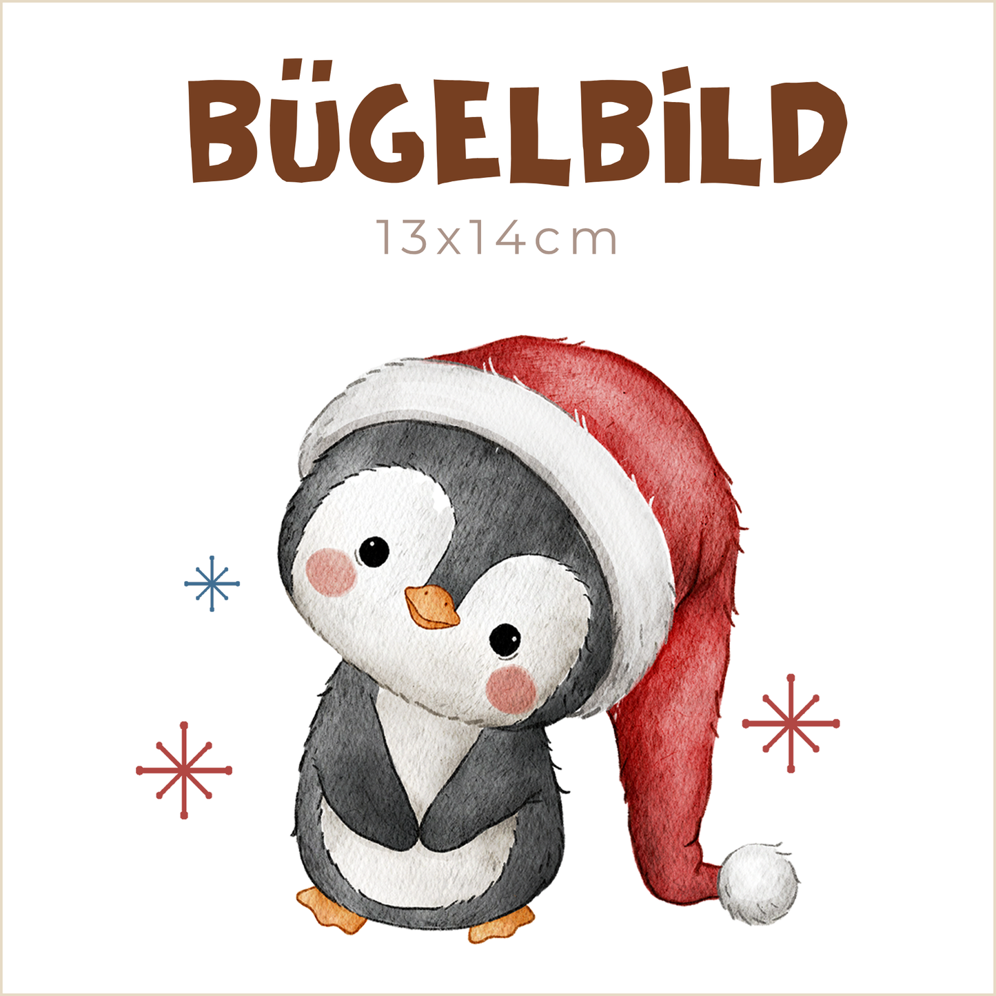 Bügelbild Santa Penguin | 13x14cm