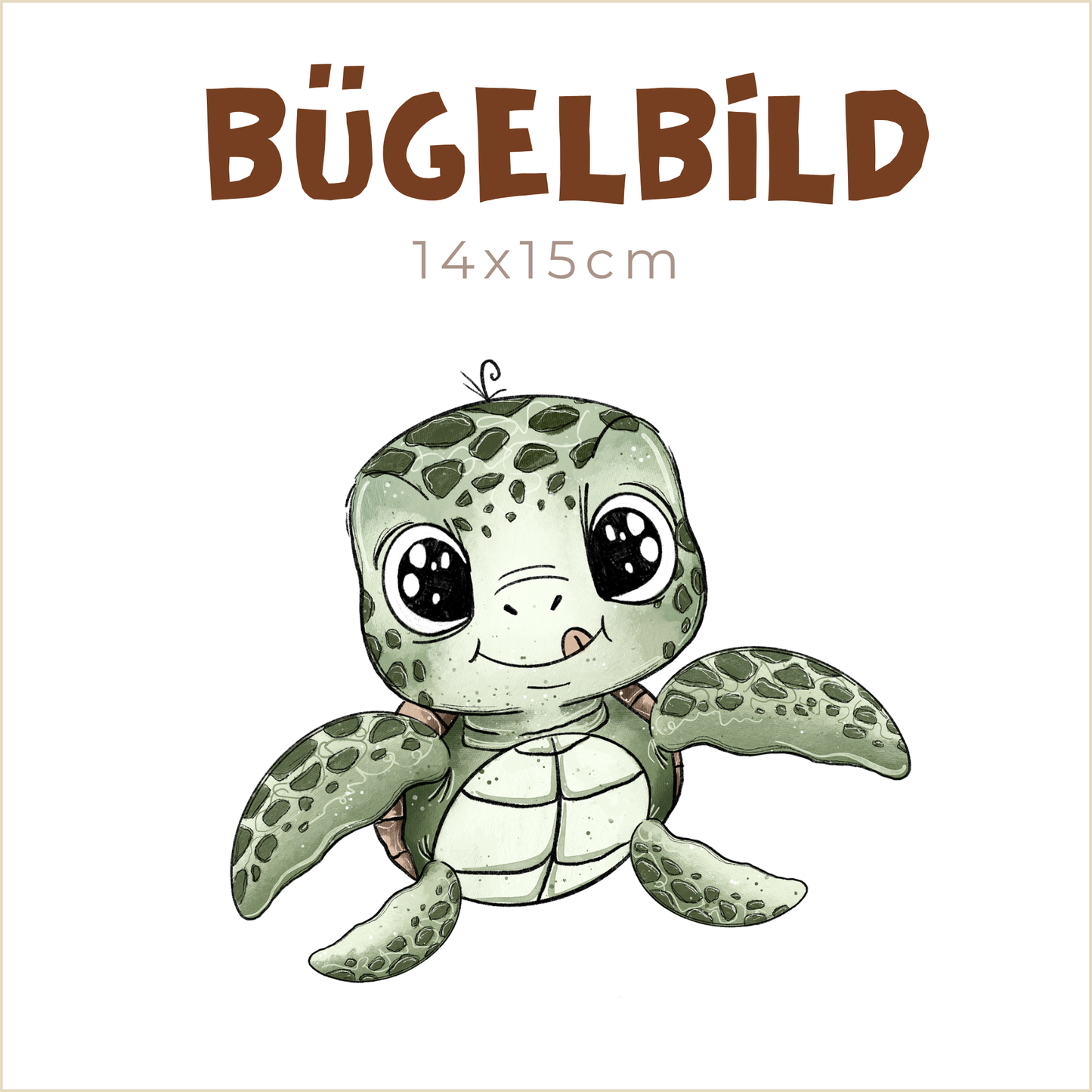 Bügelbild Schildkröten frontal | 14x15cm
