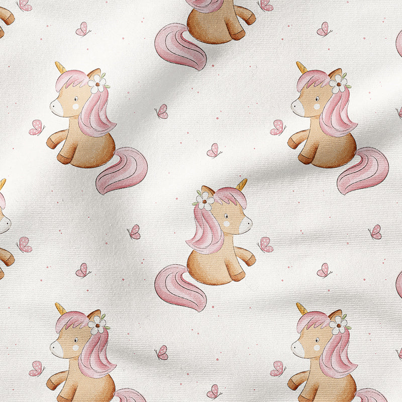 0.5m BIO French Terry Schmetterlings-Einhorn rosa