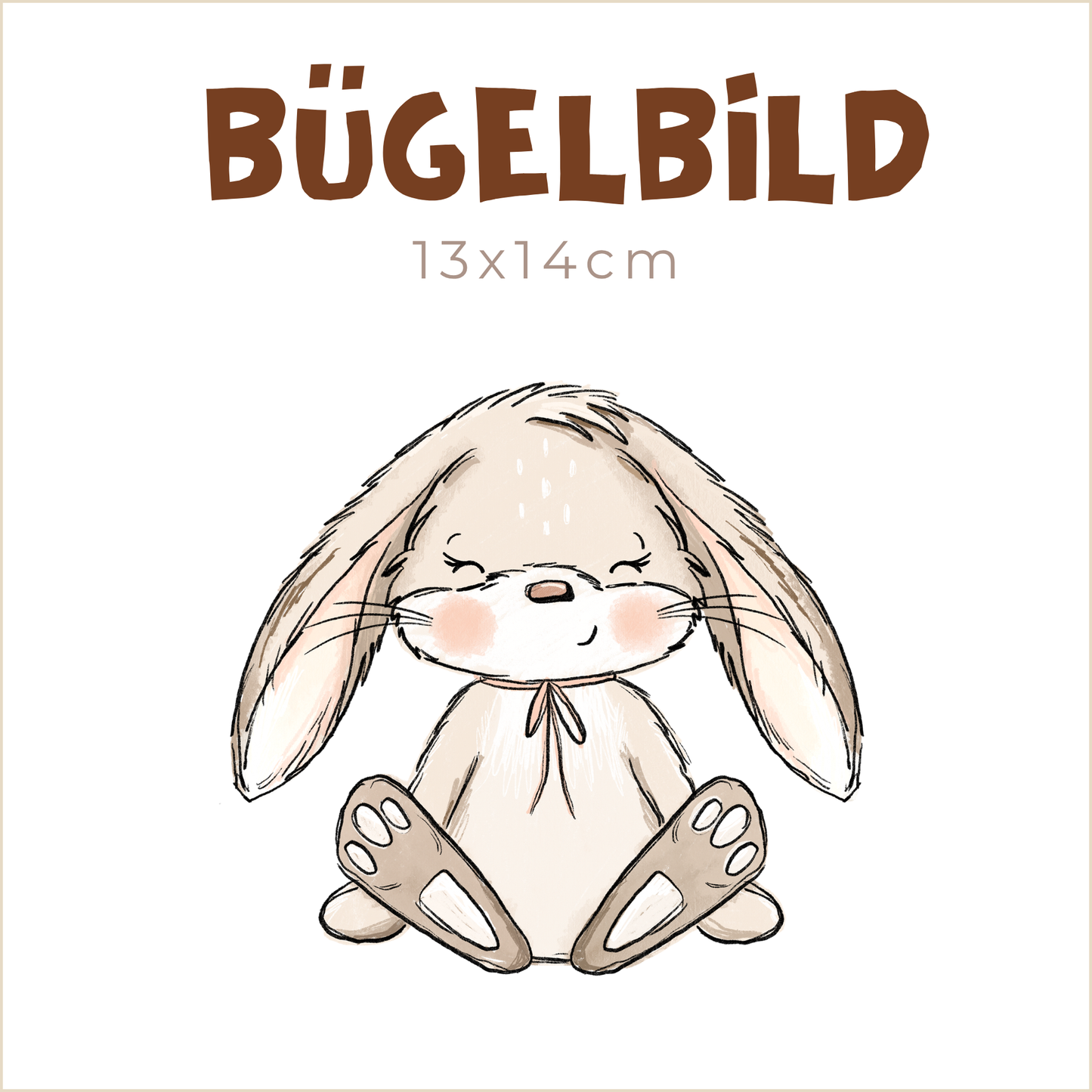 Bügelbild Schulhase | 13x14cm