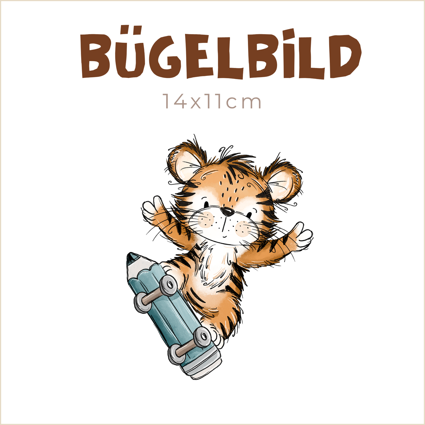 Bügelbild Schultiger | 14x11cm
