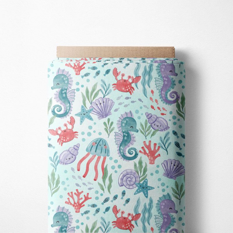 0.5m BIO French Terry Seepferdchenparty mint