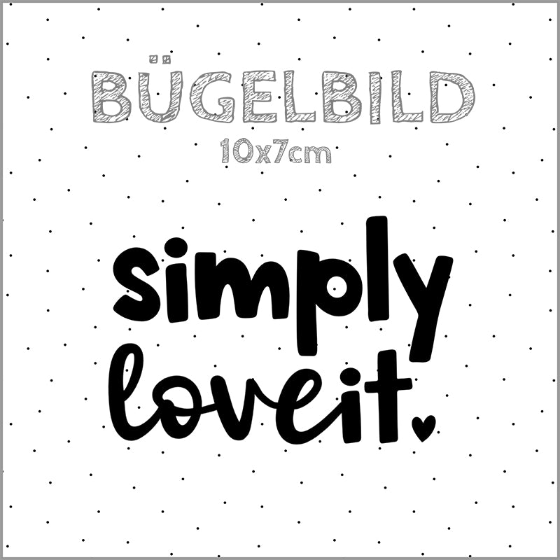 Bügelbild Simply love it | 10x7cm