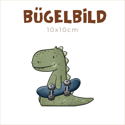Bügelbild Skater-Dino | 10x10cm
