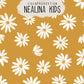 0.5m BIO French Terry Daisy mustard
