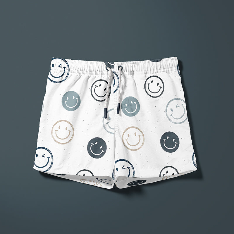 0.5m Bademodestoff Smiley neutral blue