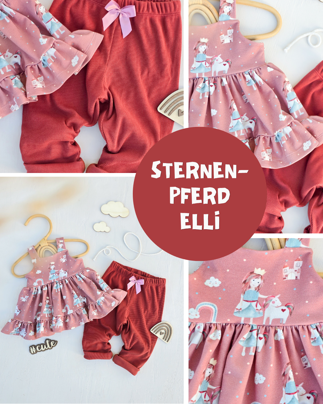 0.5m BIO French Terry Sternenpferd Elli *STOFFÜBERSICHT*