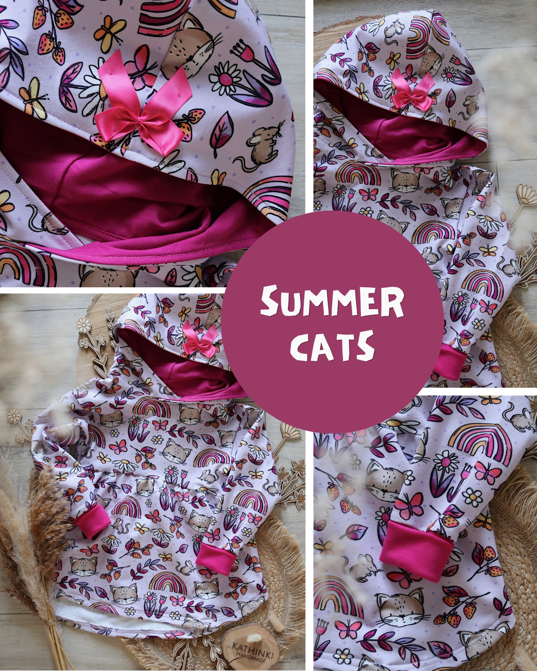 0.5m BIO French Terry Summer Cats *STOFFÜBERSICHT*