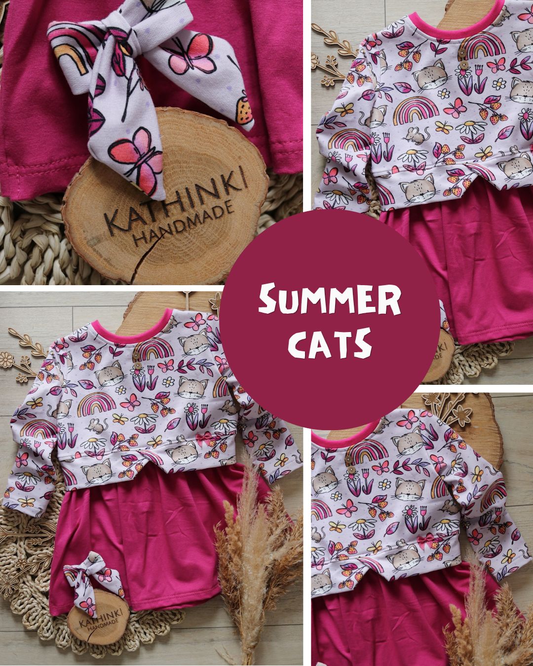0.5m BIO French Terry Summer Cats *VORBESTELLUNG* Lieferzeit 4-7 Wochen*
