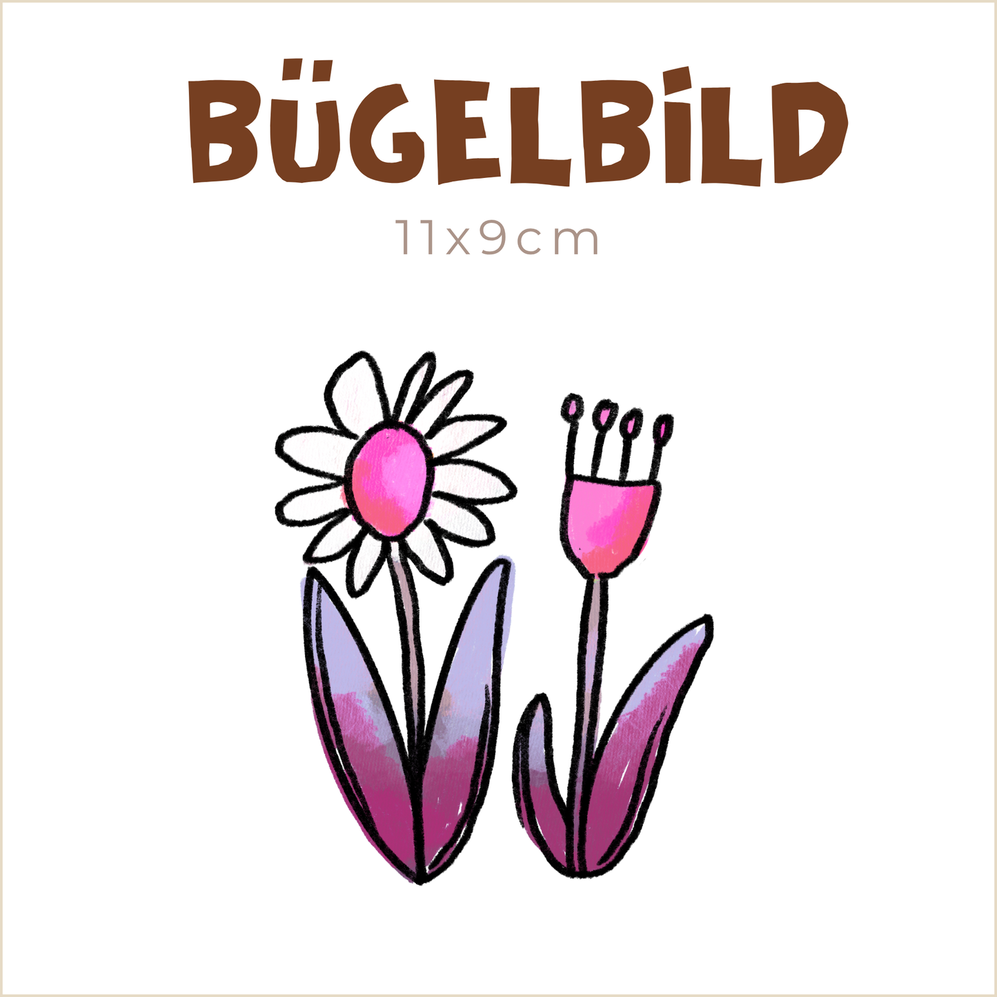 Bügelbild Summer Cats: Blume 2 | 11x9cm
