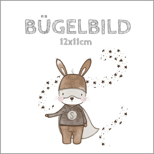 Bügelbild Superhero-Hasi | 12x11cm