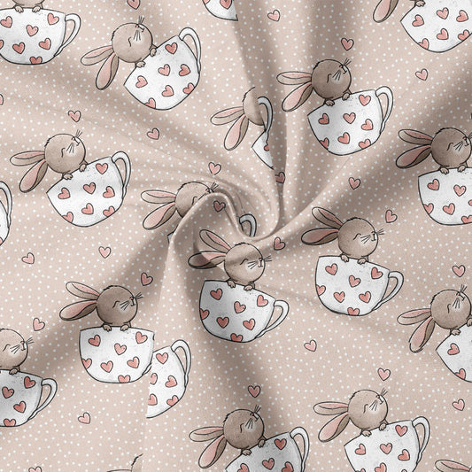 0.5m Biojersey Tassen-Häschen Punkte