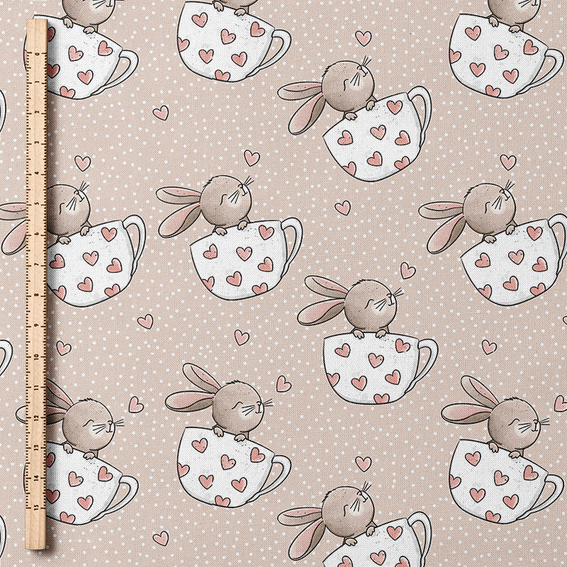 0.5m BIO French Terry Tassen-Häschen Punkte *COMING SOON*