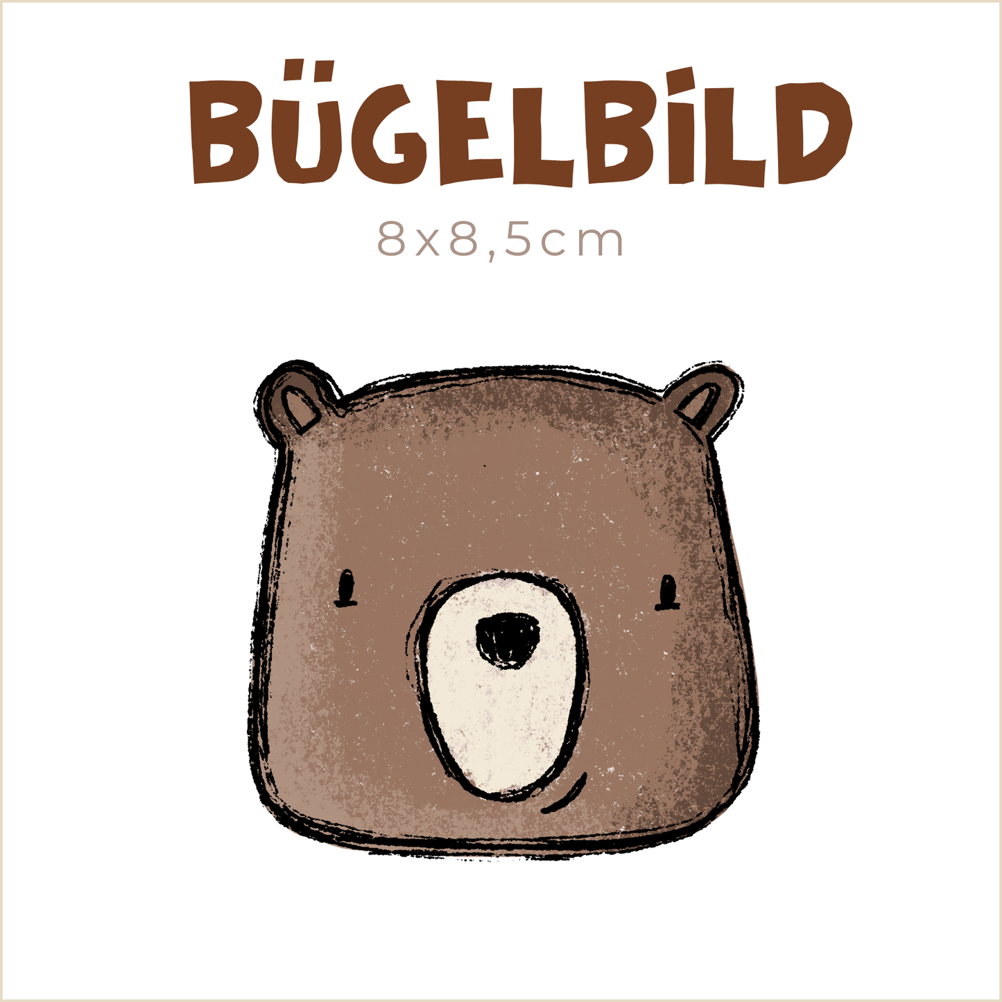 Bügelbild Tier-Team: Bär | 8x8,5cm