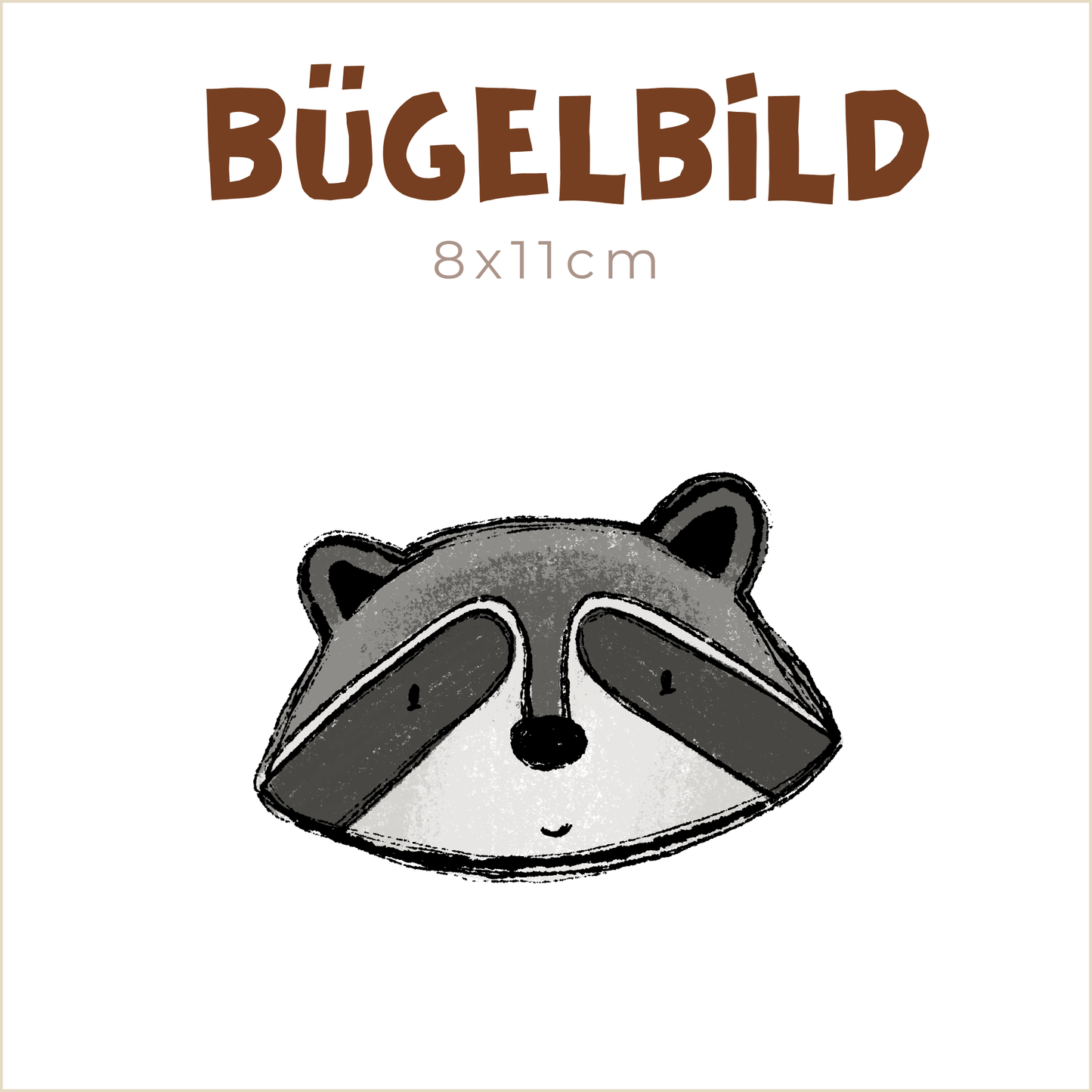 Bügelbild Tier-Team: Waschbär | 8x11cm