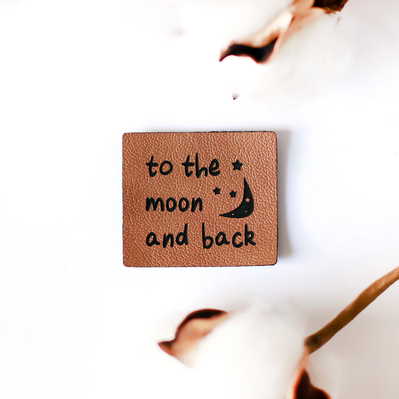 Kunstlederlabel To the Moon and Back | 1 Stück