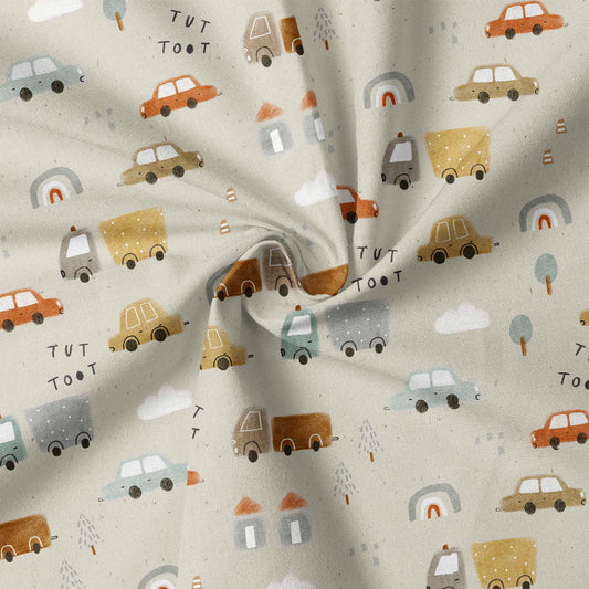 RESTSTÜCK 150cm Biojersey Tuut to town paper