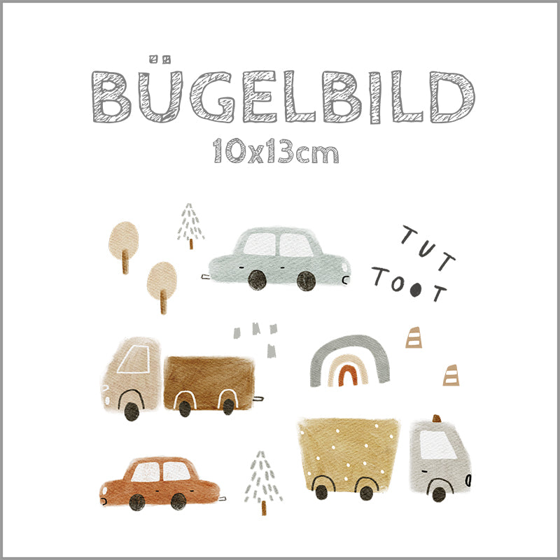 Bügelbild Tuut to Town Cars | 10x13cm