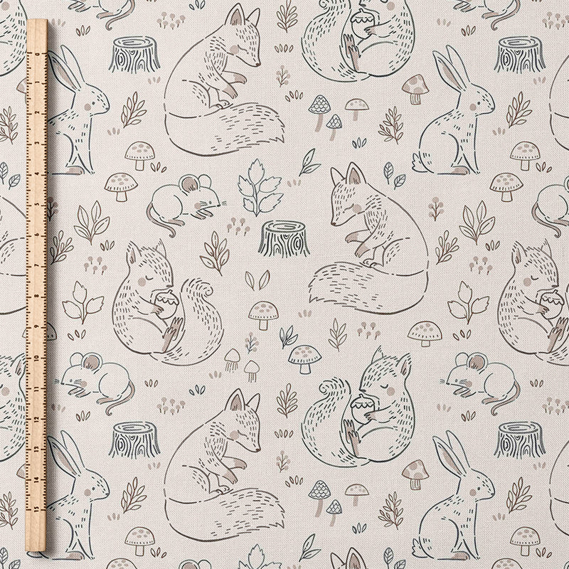 0.5m BIO French Terry Velvet Forest Animals