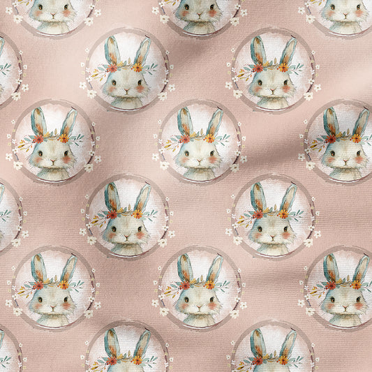 0.5m BIO French Terry Hase Kreis rosa MINI *STOFFÜBERSICHT*