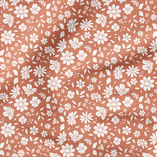 0.5m BIO French Terry Vintage Flowers rust *STOFFÜBERSICHT*