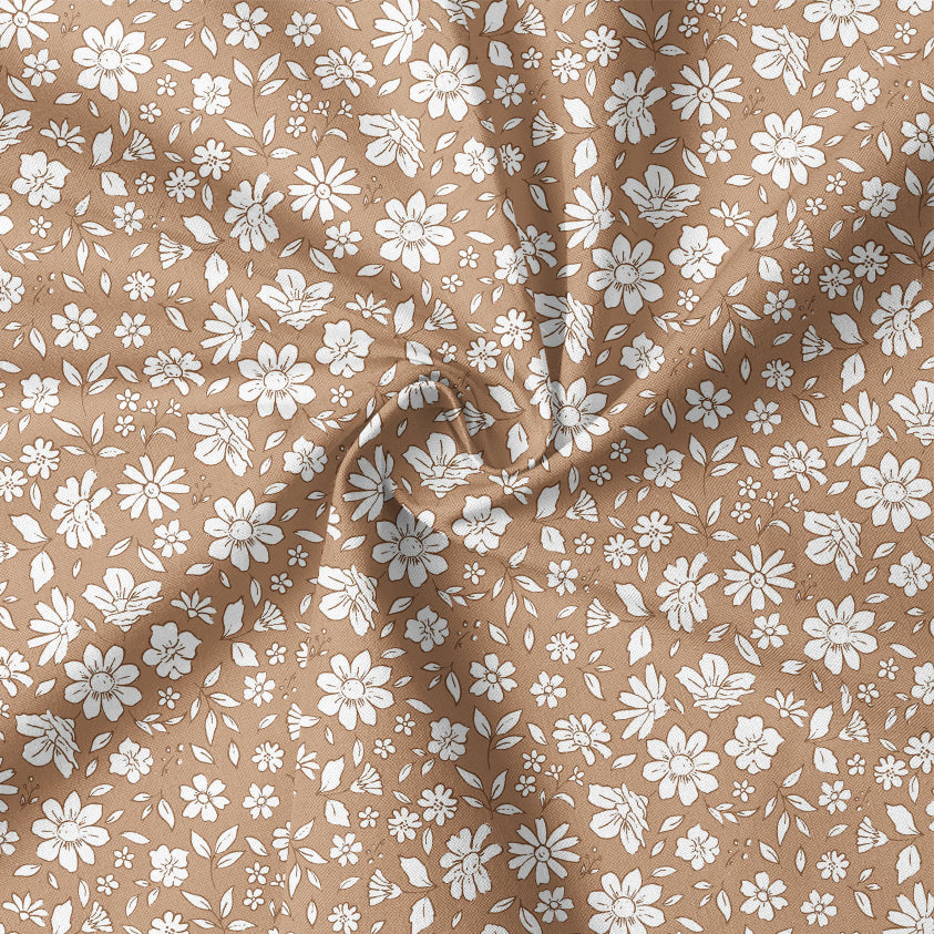 0.5m Biojersey Vintage Flowers latte