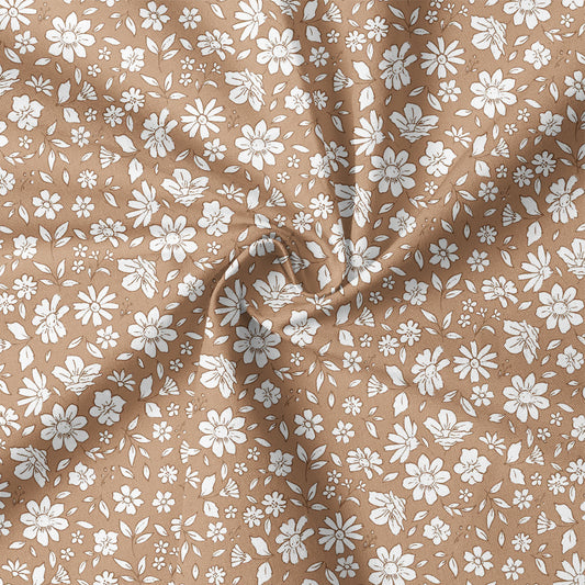 0.5m Biojersey Vintage Flowers latte