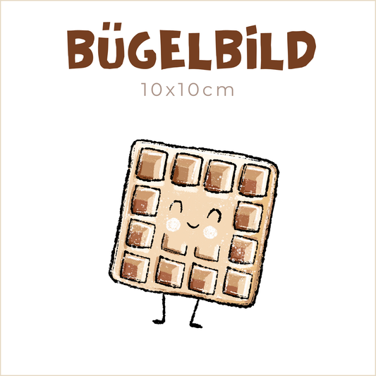 Bügelbild Waffel mit Beinen | 10x10cm