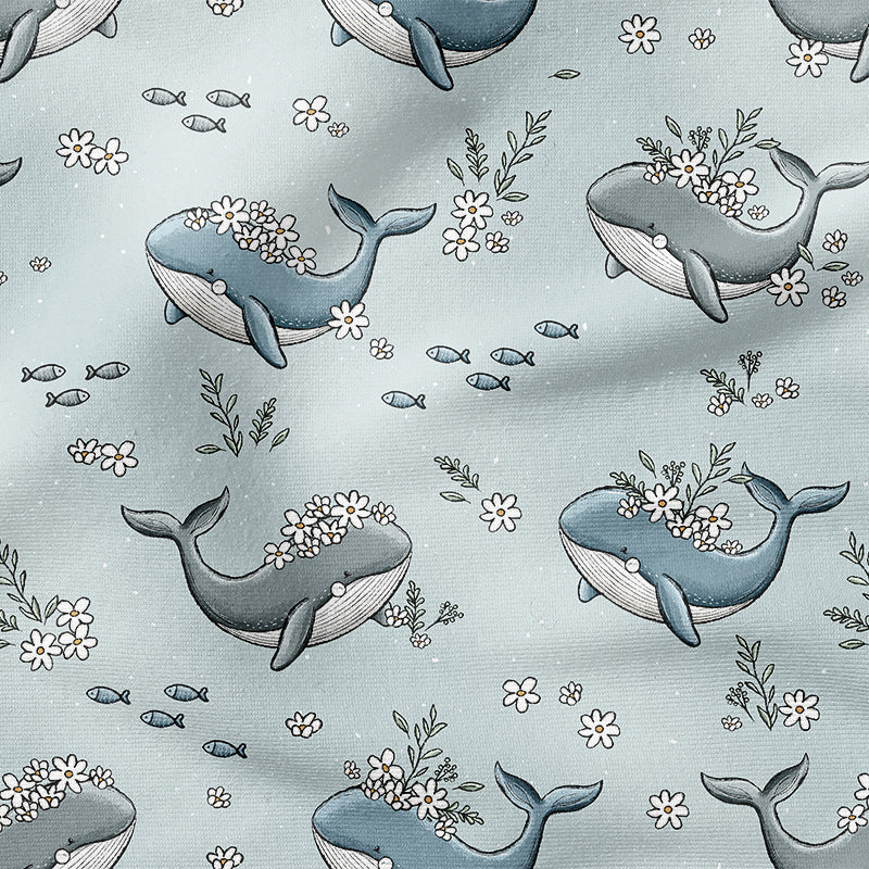 0.5m BIO French Terry Wal-Blumen