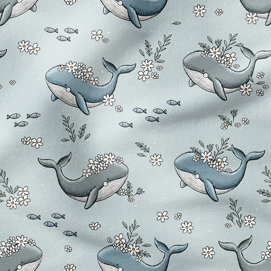 0.5m BIO French Terry Wal-Blumen