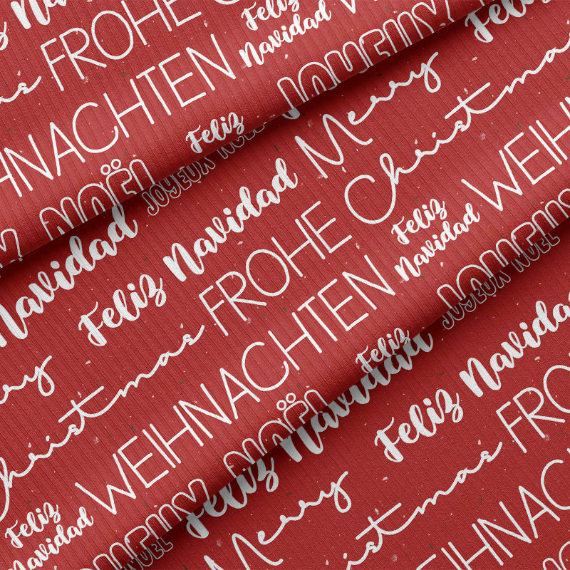 0.5m BIO Rippjersey Weihnachten rot *VORBESTELLUNG* Lieferzeit 4-7 Wochen*