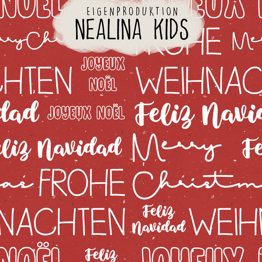 0.5m BIO French Terry Weihnachten rot *STOFFÜBERSICHT*