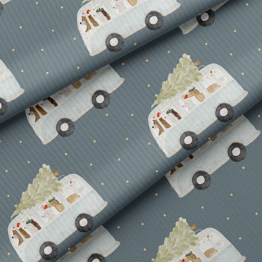 0.5m Rippjersey Weihnachtsbus