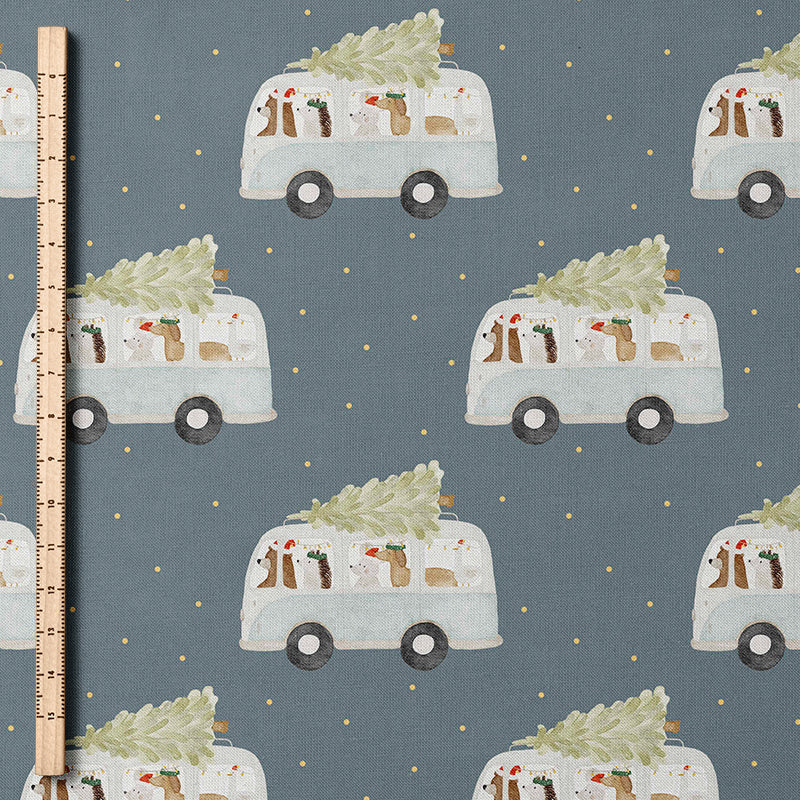0.5m BIO French Terry Weihnachtsbus