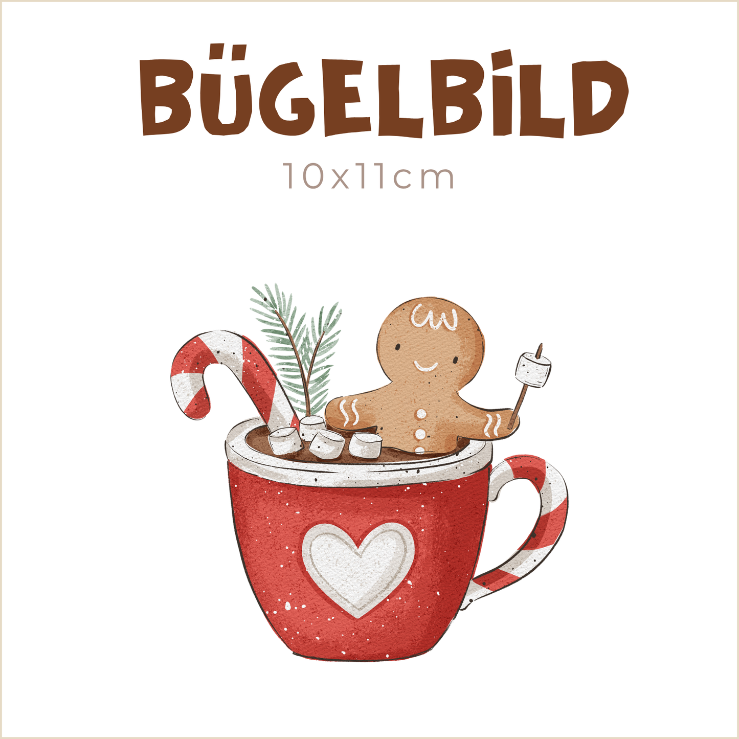 Bügelbild Weihnachtstasse | 10x11cm